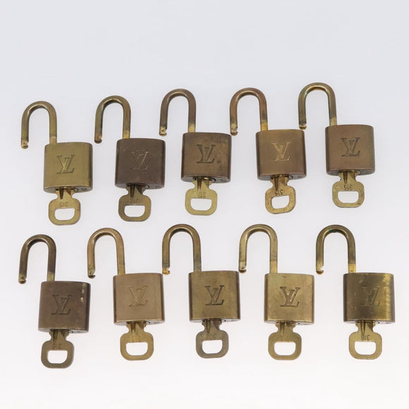 LOUIS VUITTON Padlock 10 Set Padlock metal Gold LV Auth 202432