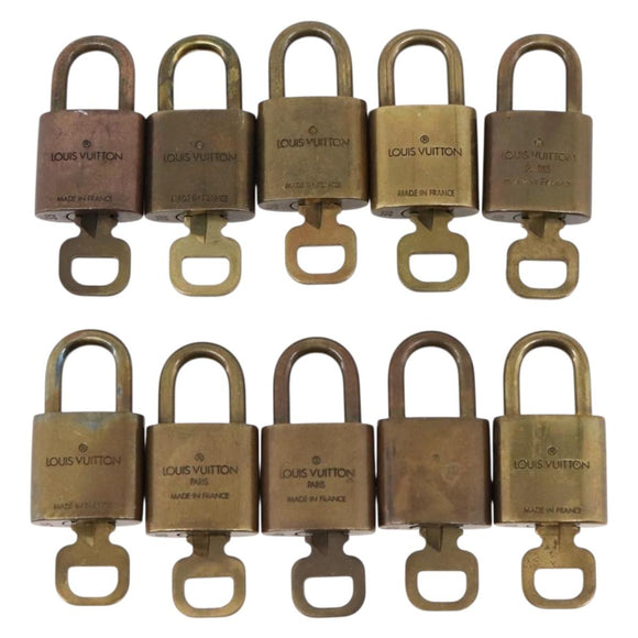 LOUIS VUITTON Padlock 10 Set Padlock metal Gold LV Auth 202434
