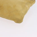 PRADA Chain Shoulder Bag Suede Yellow Gold Auth 202450-15