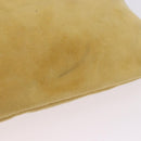 PRADA Chain Shoulder Bag Suede Yellow Gold Auth 202450-16