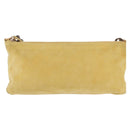 PRADA Chain Shoulder Bag Suede Yellow Gold Auth 202450-2