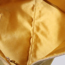 PRADA Chain Shoulder Bag Suede Yellow Gold Auth 202450-20
