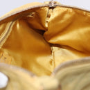 PRADA Chain Shoulder Bag Suede Yellow Gold Auth 202450-21