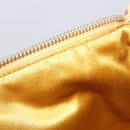 PRADA Chain Shoulder Bag Suede Yellow Gold Auth 202450-23