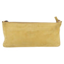 PRADA Chain Shoulder Bag Suede Yellow Gold Auth 202450-4