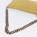 PRADA Chain Shoulder Bag Suede Yellow Gold Auth 202450-8