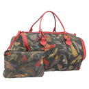 Salvatore Ferragamo Shoulder Bag Coated Canvas Red Gold Auth 202451-1
