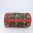 Salvatore Ferragamo Shoulder Bag Coated Canvas Red Gold Auth 202451-5