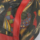Salvatore Ferragamo Shoulder Bag Coated Canvas Red Gold Auth 202451-15