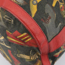Salvatore Ferragamo Shoulder Bag Coated Canvas Red Gold Auth 202451-16
