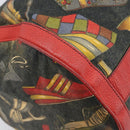 Salvatore Ferragamo Shoulder Bag Coated Canvas Red Gold Auth 202451-18