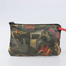 Salvatore Ferragamo Shoulder Bag Coated Canvas Red Gold Auth 202451-21