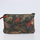 Salvatore Ferragamo Shoulder Bag Coated Canvas Red Gold Auth 202451-22