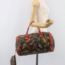 Salvatore Ferragamo Shoulder Bag Coated Canvas Red Gold Auth 202451-24
