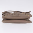 Salvatore Ferragamo Gancini Shoulder Bag Leather Brown Gold Auth 202452A-10