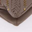 Salvatore Ferragamo Gancini Shoulder Bag Leather Brown Gold Auth 202452A-11