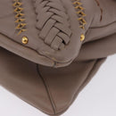 Salvatore Ferragamo Gancini Shoulder Bag Leather Brown Gold Auth 202452A-12