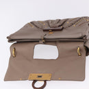 Salvatore Ferragamo Gancini Shoulder Bag Leather Brown Gold Auth 202452A-16