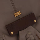 Salvatore Ferragamo Gancini Shoulder Bag Leather Brown Gold Auth 202452A-18