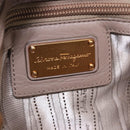 Salvatore Ferragamo Gancini Shoulder Bag Leather Brown Gold Auth 202452A-19