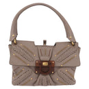 Salvatore Ferragamo Gancini Shoulder Bag Leather Brown Gold Auth 202452A-2