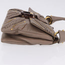 Salvatore Ferragamo Gancini Shoulder Bag Leather Brown Gold Auth 202452A-4