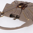 Salvatore Ferragamo Gancini Shoulder Bag Leather Brown Gold Auth 202452A-6