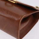 Salvatore Ferragamo Gancini Shoulder Bag Leather Brown Gold Auth 202457-14