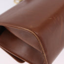 Salvatore Ferragamo Gancini Shoulder Bag Leather Brown Gold Auth 202457-15
