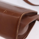 Salvatore Ferragamo Gancini Shoulder Bag Leather Brown Gold Auth 202457-16