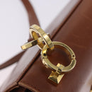 Salvatore Ferragamo Gancini Shoulder Bag Leather Brown Gold Auth 202457-17