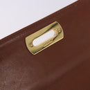 Salvatore Ferragamo Gancini Shoulder Bag Leather Brown Gold Auth 202457-20