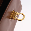 Salvatore Ferragamo Gancini Shoulder Bag Leather Brown Gold Auth 202457-21