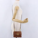 Salvatore Ferragamo Gancini Shoulder Bag Leather Brown Gold Auth 202457-27