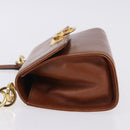 Salvatore Ferragamo Gancini Shoulder Bag Leather Brown Gold Auth 202457-6