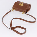 Salvatore Ferragamo Gancini Shoulder Bag Leather Brown Gold Auth 202457-8