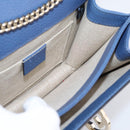 GUCCI Interlocking G Chain Shoulder Bag Leather Blue Gold 510304 Auth 202459V-18