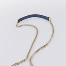 GUCCI Interlocking G Chain Shoulder Bag Leather Blue Gold 510304 Auth 202459V-8