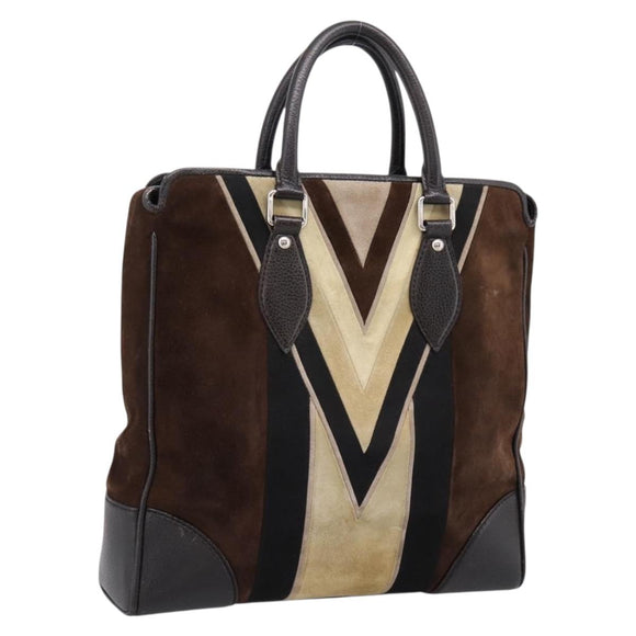 LOUIS VUITTON Kabainsbruck Hand Bag Suede Brown Silver M95245 LV Auth 202462A