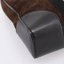 LOUIS VUITTON Kabainsbruck Hand Bag Suede Brown Silver M95245 LV Auth 202462A-14