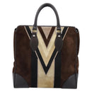 LOUIS VUITTON Kabainsbruck Hand Bag Suede Brown Silver M95245 LV Auth 202462A-13