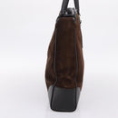 LOUIS VUITTON Kabainsbruck Hand Bag Suede Brown Silver M95245 LV Auth 202462A-3