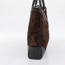LOUIS VUITTON Kabainsbruck Hand Bag Suede Brown Silver M95245 LV Auth 202462A-4