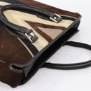 LOUIS VUITTON Kabainsbruck Hand Bag Suede Brown Silver M95245 LV Auth 202462A-6