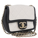 CHANEL Matelasse Chain Shoulder Bag Lamb Skin Black Gold CC Auth 202464SAM-1