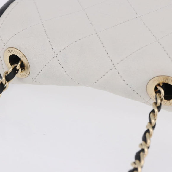 CHANEL Matelasse Chain Shoulder Bag Lamb Skin Black Gold CC Auth 202464SAM