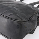 CHANEL V Stitch Hand Bag Leather Black Gold CC Auth 202466-11