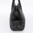CHANEL V Stitch Hand Bag Leather Black Gold CC Auth 202466-5