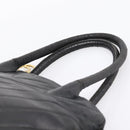 CHANEL V Stitch Hand Bag Leather Black Gold CC Auth 202466-8