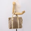 PRADA Hand Bag Jacquard Beige Gold Auth 202467-22